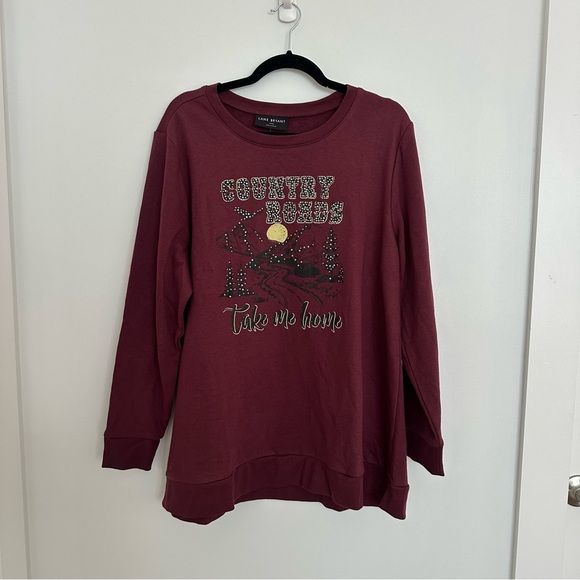 Lane Bryant Sweaters - NWT Rhinestone Country Roads Graphic Sweatshirt